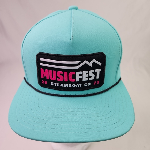 Hooey Music Fest Steamboat Co 2023 Snapback Hat Cap Bright Blue OSFA EUC - Picture 1 of 10